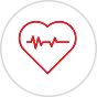 Red heart icon with a heartbeat line, commonly associated with health and medical themes.