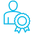Solidarity Icon with Ribbon An outline icon representing solidarity with a person and a ribbon symbolizing achievement or recognition.